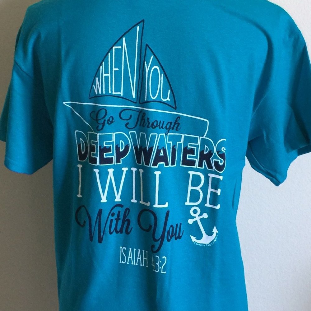 Women's Teal Blue Deep Waters Faith T-shirt